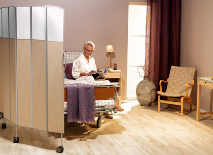 Zástěna Daylight Top - kombinace průsvitné a barevné části