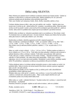 SILENTIA z&aacute;stěny podrobn&yacute; popis